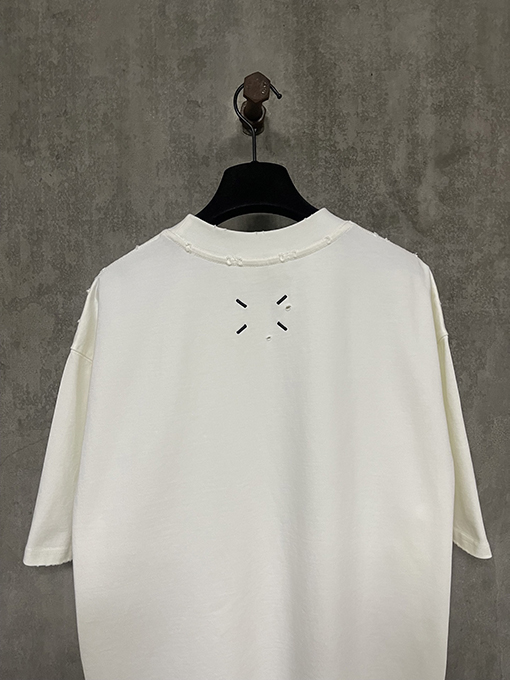 マルタンマルジェラ 新しい前後4点刺繍穴重いポンド半袖Tシャツ