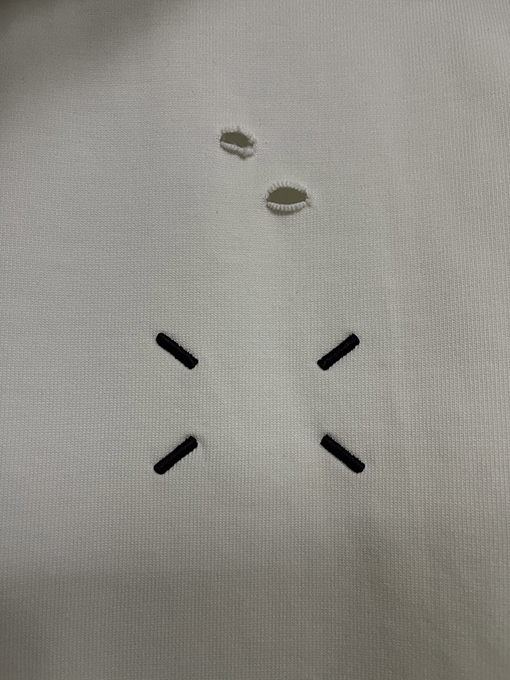 マルタンマルジェラ 新しい前後4点刺繍穴重いポンド半袖Tシャツ