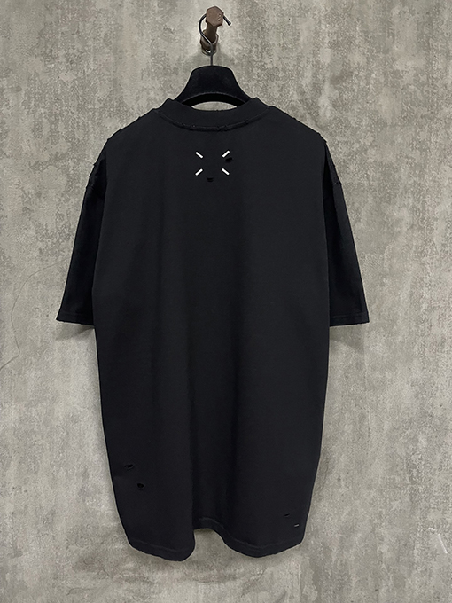 マルタンマルジェラ 新しい前後4点刺繍穴重いポンド半袖Tシャツ