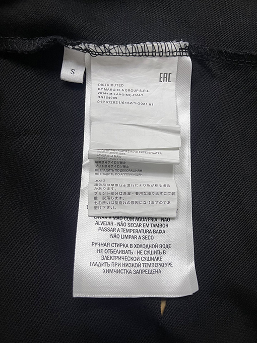 マルタンマルジェラ 新しい前後4点刺繍穴重いポンド半袖Tシャツ