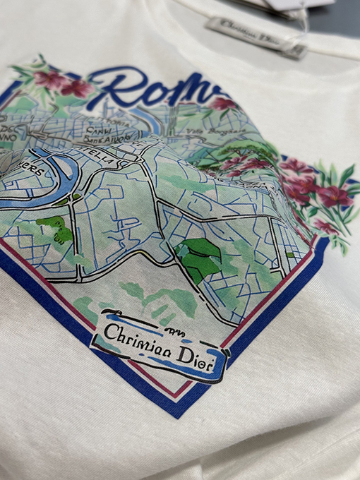 ディオールコピー レディース souvenir プリント半袖Tシャツ