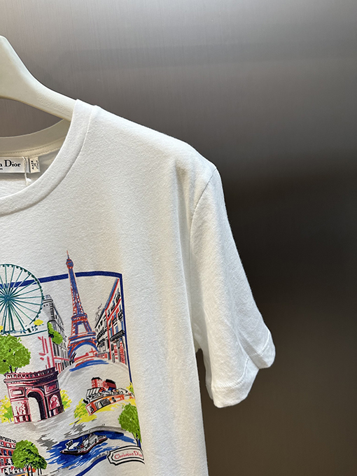 ディオール レディース souvenir ファッションプリント半袖Tシャツ