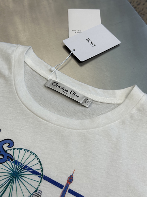 ディオール レディース souvenir ファッションプリント半袖Tシャツ