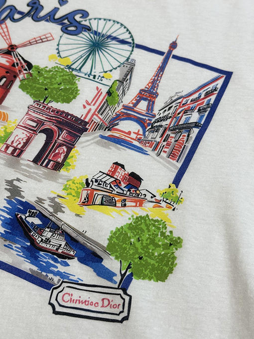 ディオール レディース souvenir ファッションプリント半袖Tシャツ