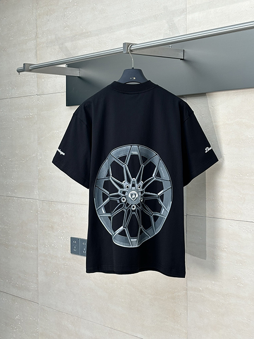 バレンシアガスーパーコピー ランボルギーニスポーツカーロゴ直噴プリント半袖Tシャツ