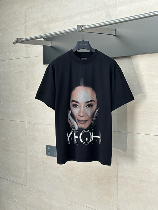 バレンシアガコピー 新しいポートレートプリント半袖Tシャツ