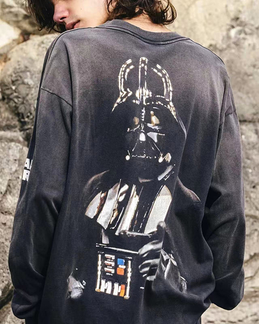 セント マイケル スターウォーズ古い破壊長袖Tシャツ