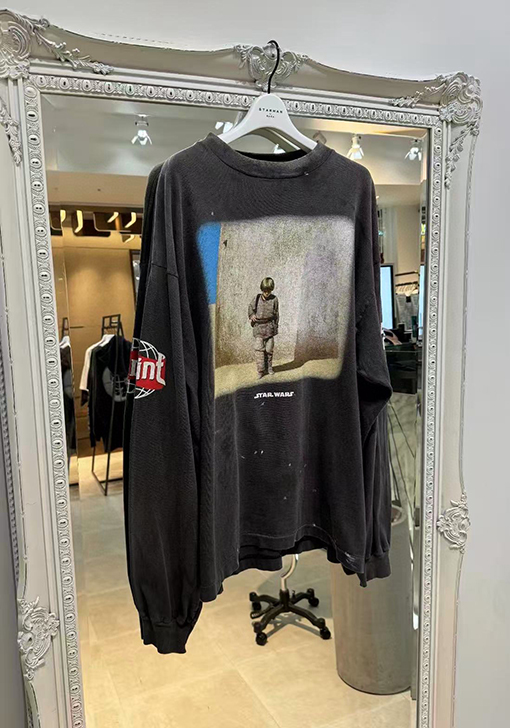 セント マイケル スターウォーズ古い破壊長袖Tシャツ