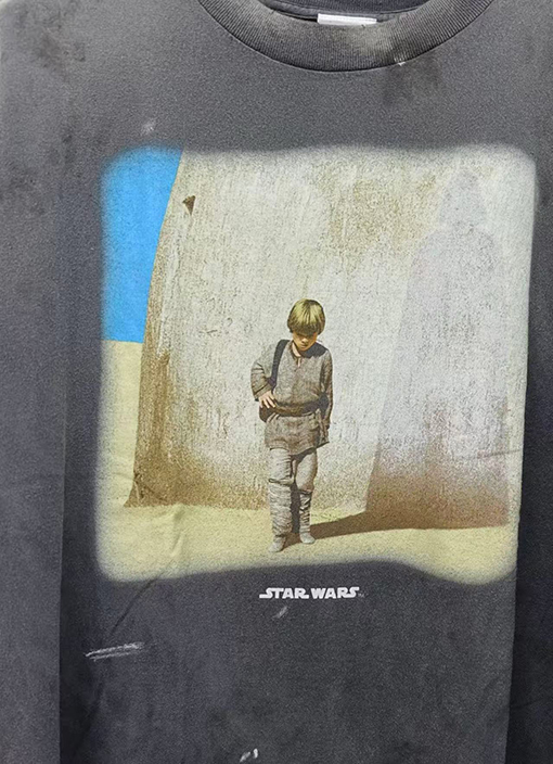 セント マイケル スターウォーズ古い破壊長袖Tシャツ