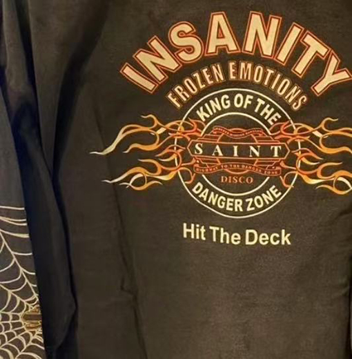 セント マイケル 新しい水洗い破壊長袖Tシャツ