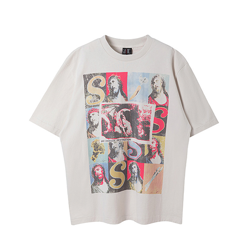 セント マイケルコピー 漫画アニメアメリカンカジュアル重い半袖Tシャツ