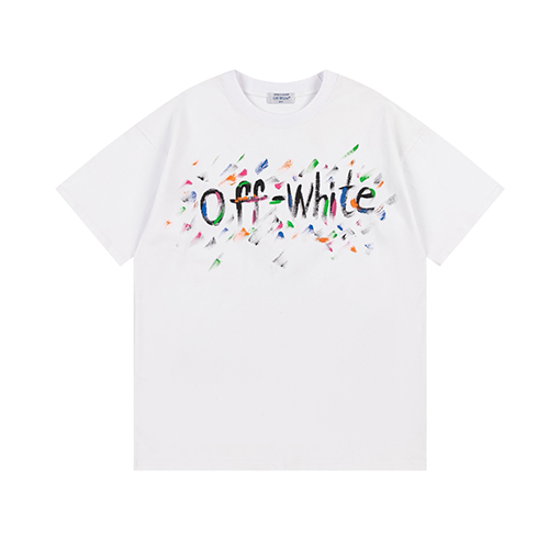 オフホワイトスーパーコピー新しいプリント半袖Tシャツ