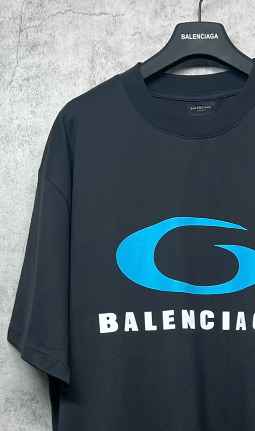 バレンシアガ ファッションプリントロゴ半袖Tシャツ