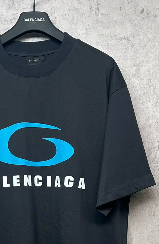バレンシアガ ファッションプリントロゴ半袖Tシャツ