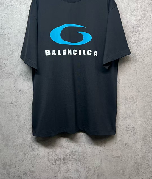 バレンシアガ ファッションプリントロゴ半袖Tシャツ
