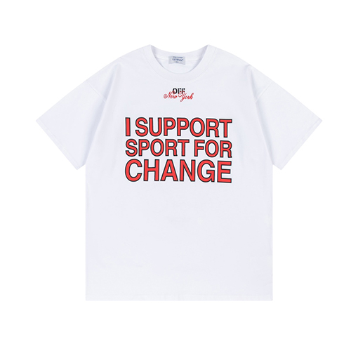 オフホワイト 新しいファッションルーズバージョンの半袖Tシャツ