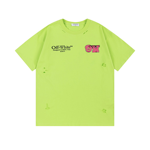 オフホワイト スタイリッシュなルーズバージョンの半袖Tシャツ