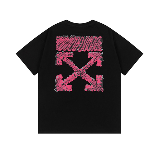 オフホワイト スタイリッシュなルーズバージョンの半袖Tシャツ