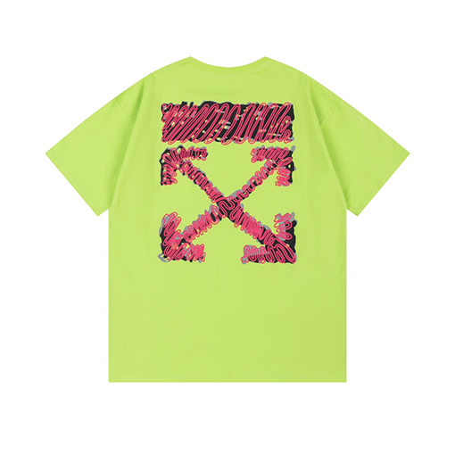 オフホワイト スタイリッシュなルーズバージョンの半袖Tシャツ