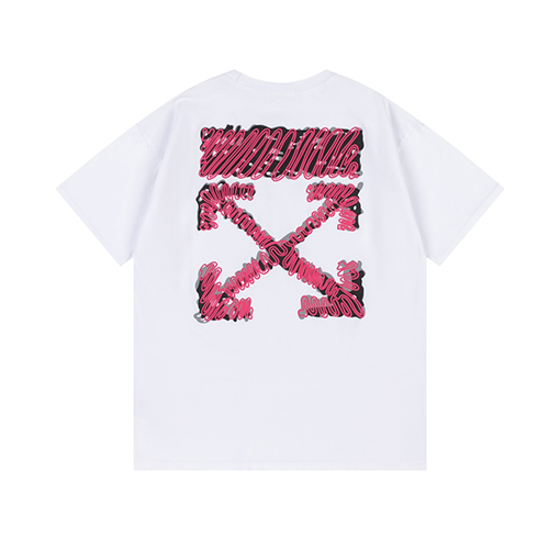 オフホワイト スタイリッシュなルーズバージョンの半袖Tシャツ