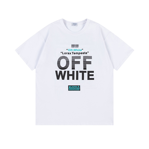 オフホワイトコピー 新しいルーズロゴプリント半袖Tシャツ