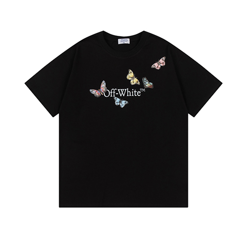 オフホワイト スタイリッシュなルーズバージョンの半袖Tシャツ