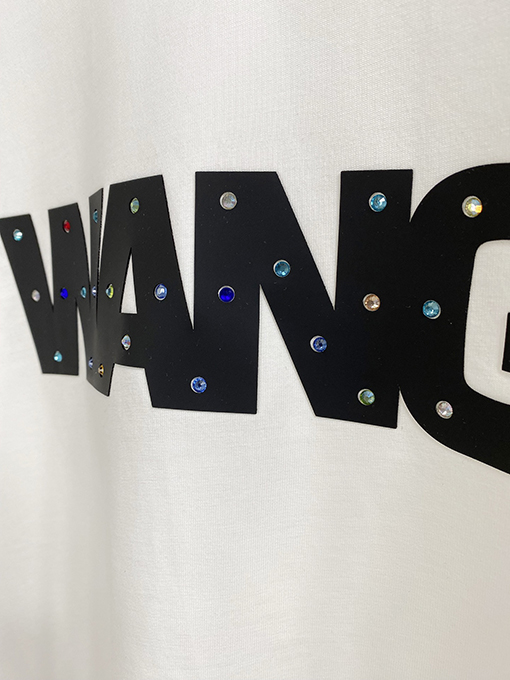 アレキサンダーワンスーパーコピー 新しいクラフトカラーダイヤモンドエンボス半袖Tシャツ