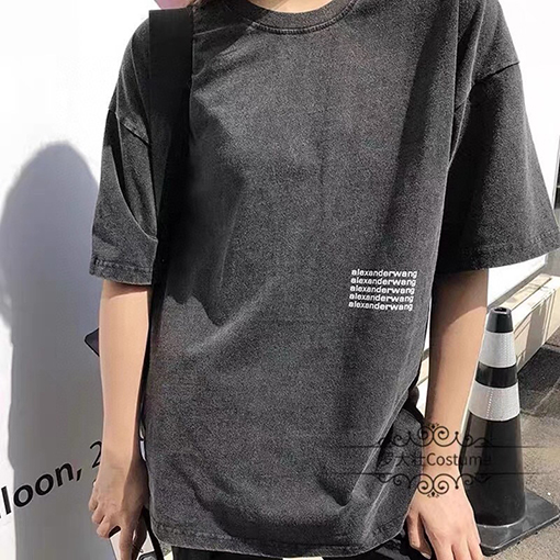 アレキサンダーワン クラシックな炒め色の半袖Tシャツ