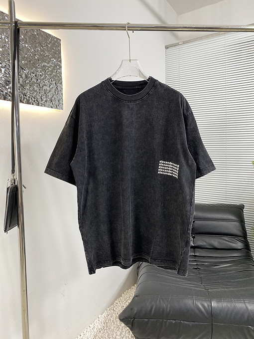 アレキサンダーワン クラシックな炒め色の半袖Tシャツ