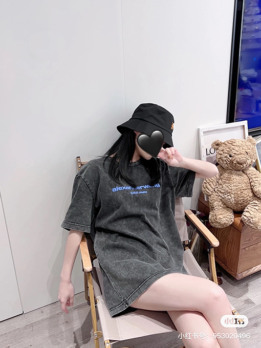アレキサンダーワン 塩を炒めて水を洗う半袖Tシャツ