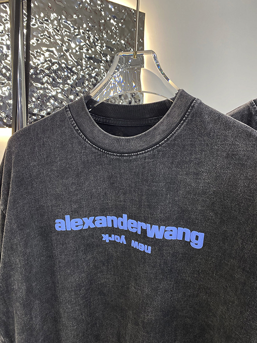 アレキサンダーワン 塩を炒めて水を洗う半袖Tシャツ