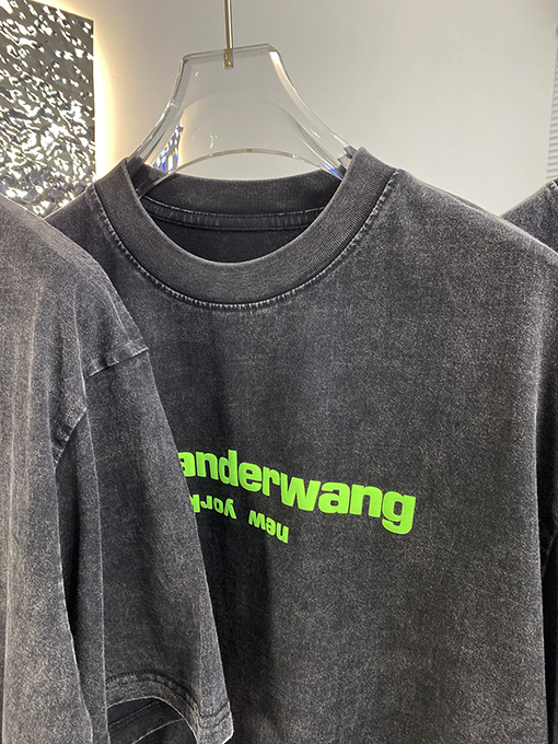 アレキサンダーワン 塩を炒めて水を洗う半袖Tシャツ