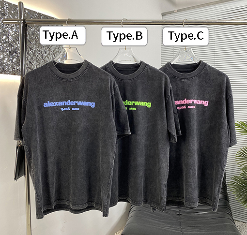 アレキサンダーワン 塩を炒めて水を洗う半袖Tシャツ
