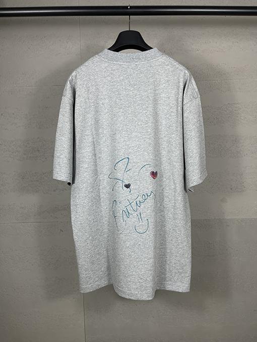 バレンシアガ ストレートプリントホットドリルウォッシュ古い半袖Tシャツ