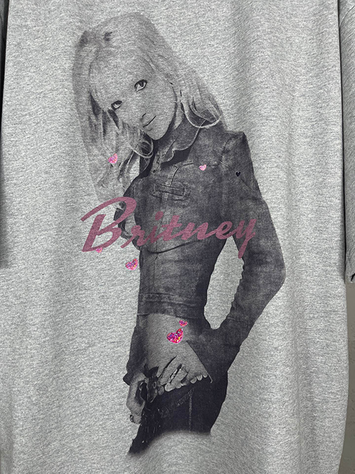 バレンシアガ ストレートプリントホットドリルウォッシュ古い半袖Tシャツ