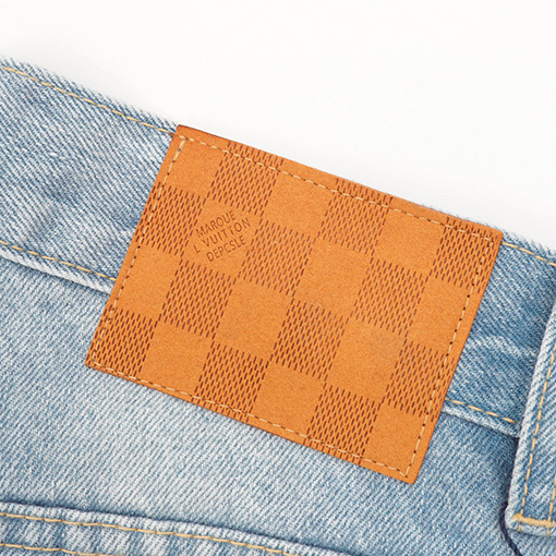 ルイヴィトンコピー 刺繍ポケットデニムブルーデニムパンツ