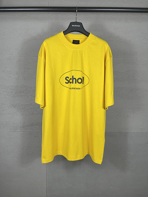 バレンシアガ パリのコラボレーションSchollプリント半袖Tシャツ