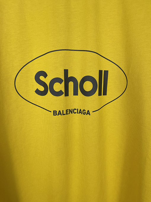 バレンシアガ パリのコラボレーションSchollプリント半袖Tシャツ