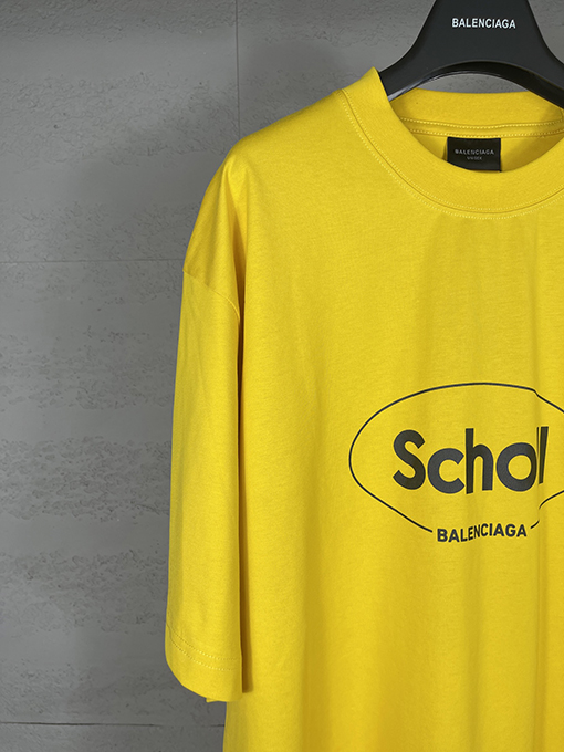 バレンシアガ パリのコラボレーションSchollプリント半袖Tシャツ