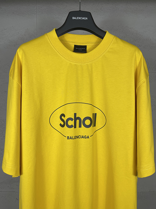バレンシアガ パリのコラボレーションSchollプリント半袖Tシャツ