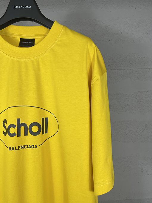 バレンシアガ パリのコラボレーションSchollプリント半袖Tシャツ