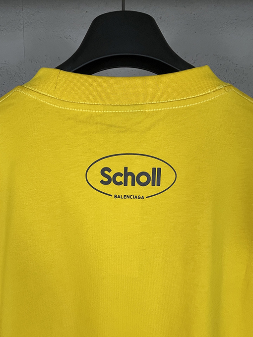 バレンシアガ パリのコラボレーションSchollプリント半袖Tシャツ