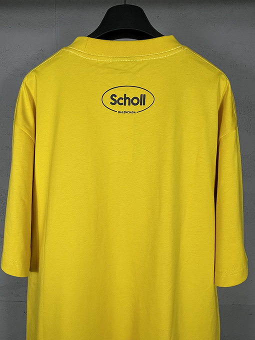 バレンシアガ パリのコラボレーションSchollプリント半袖Tシャツ