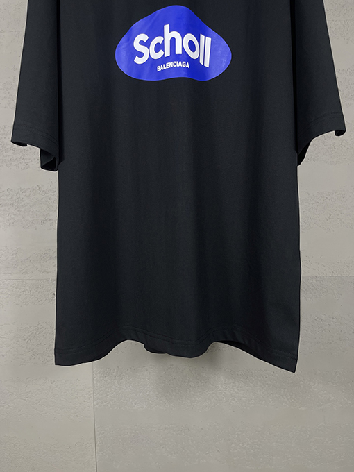 バレンシアガ パリのコラボレーションSchollプリント半袖Tシャツ