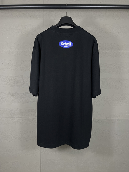 バレンシアガ パリのコラボレーションSchollプリント半袖Tシャツ