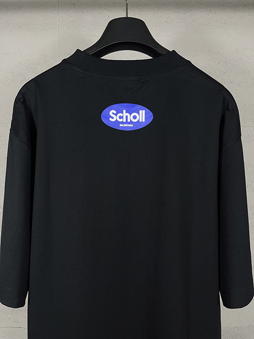 バレンシアガ パリのコラボレーションSchollプリント半袖Tシャツ