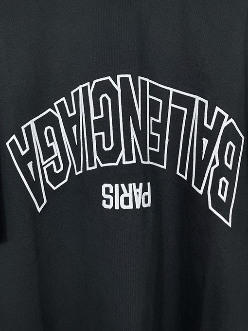 バレンシアガ 新しいフロントミラーバック文字刺繍半袖Tシャツ