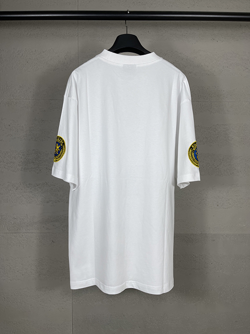 バレンシアガ 新しい胸のパリのアルファベットのロゴ刺繍半袖Tシャツ