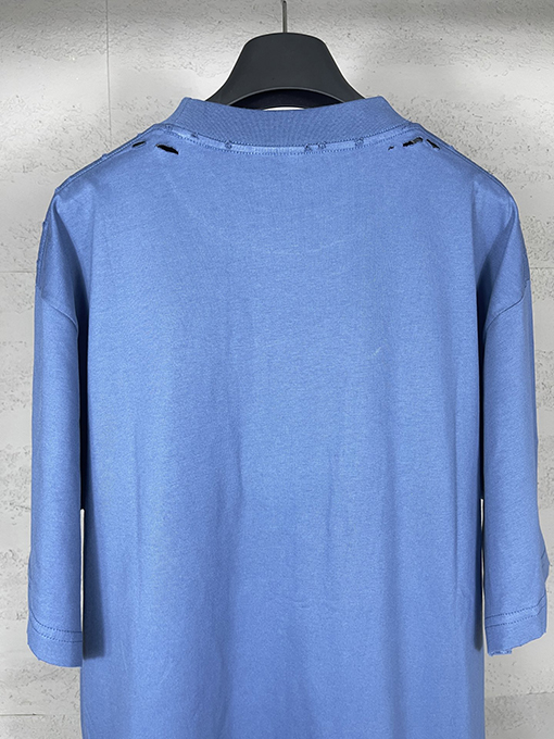 バレンシアガ イングリッシュカラーロゴフォームプリントウォッシュ磨かれた古い半袖Tシャツ