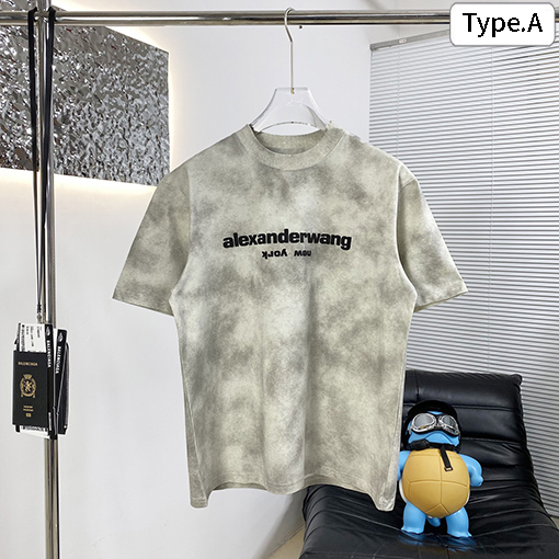 アレキサンダーワン 新しい炒め塩は古い洗水半袖Tシャツ
